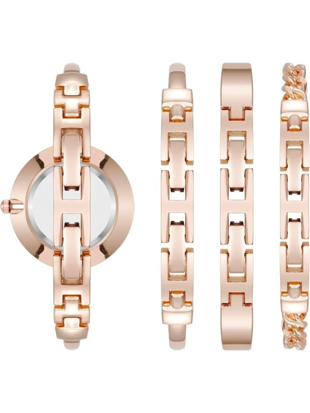 Chic Women's Bangle Watch & Bracelet Set - Elegant Jewelry for Any Occasion